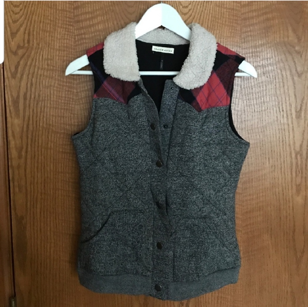Plaid Sherpa Vest